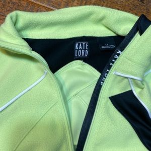 Kate Lord LG full zip fleece neon green & black w/zip pockets